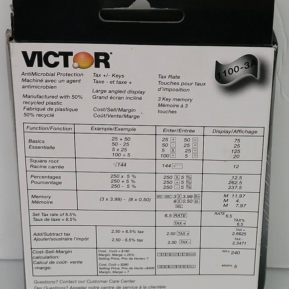 New Victor 1100-3A Antimicrobial Compact Desktop Calculator 10-Digit LCD Solar. - Picture 2 of 4